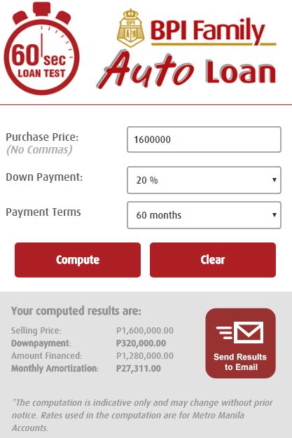 bpi car loan calculator.